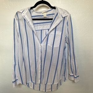 H&M Cotton Striped Button Down Top